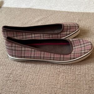 American Eagle Outfitters Plaid Flats - Pink and Brown